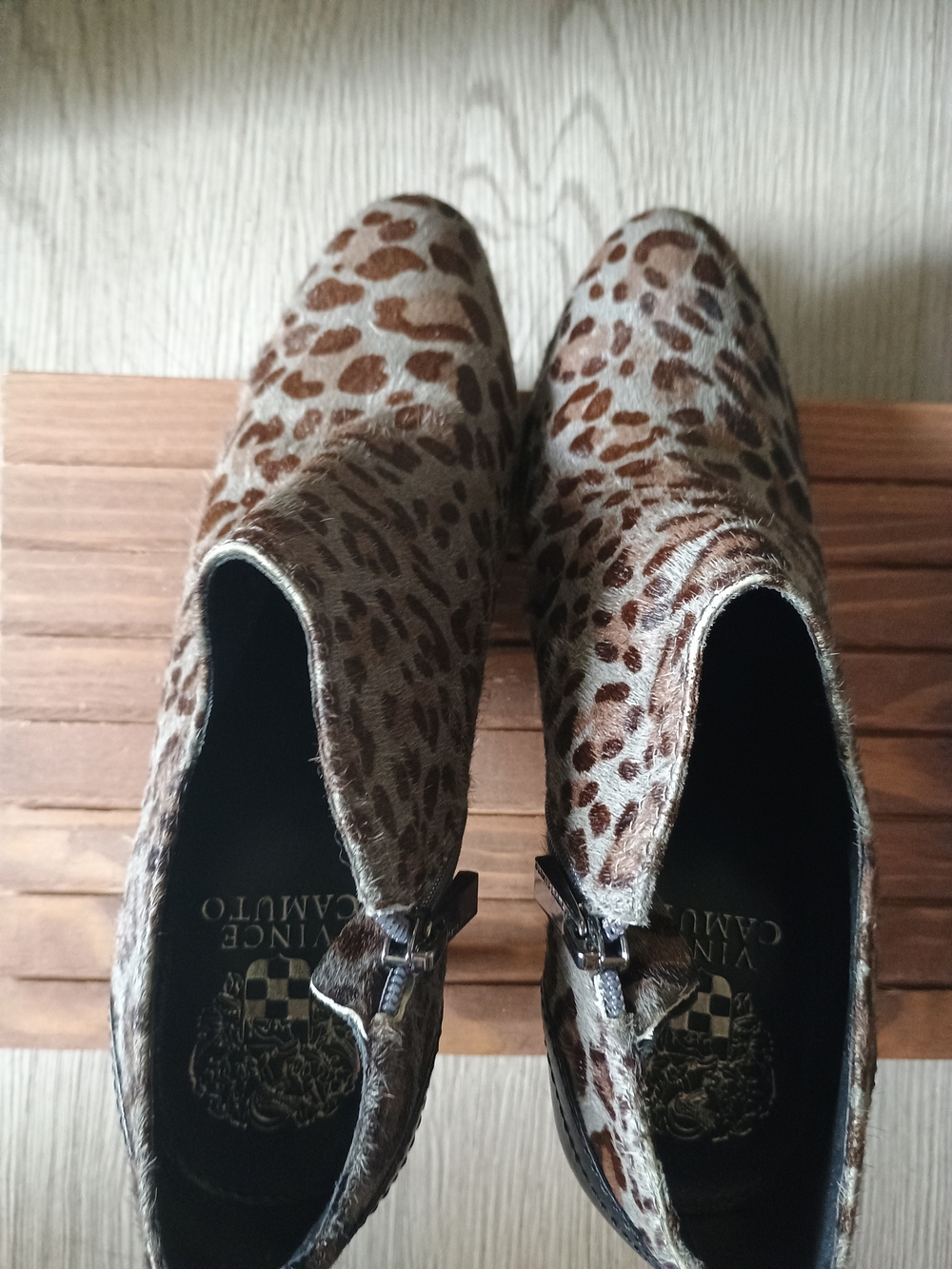 Women's Leopard Print Ankle Boots - Brown